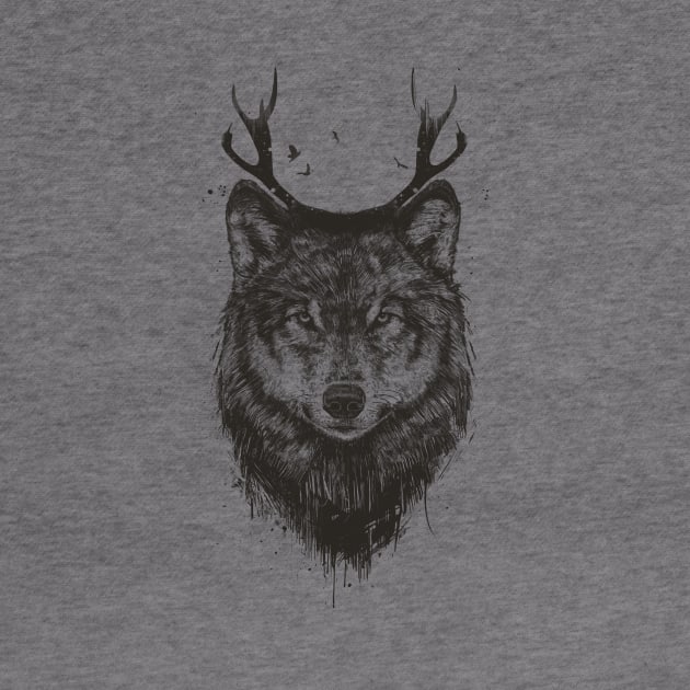 Deer wolf (b&w) by soltib